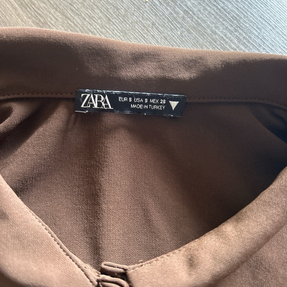 Chocolate brown Zara button down top - Picture 3 of 3